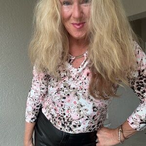 Women's Pink and Brown Top